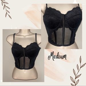 Medium black crop top corset
